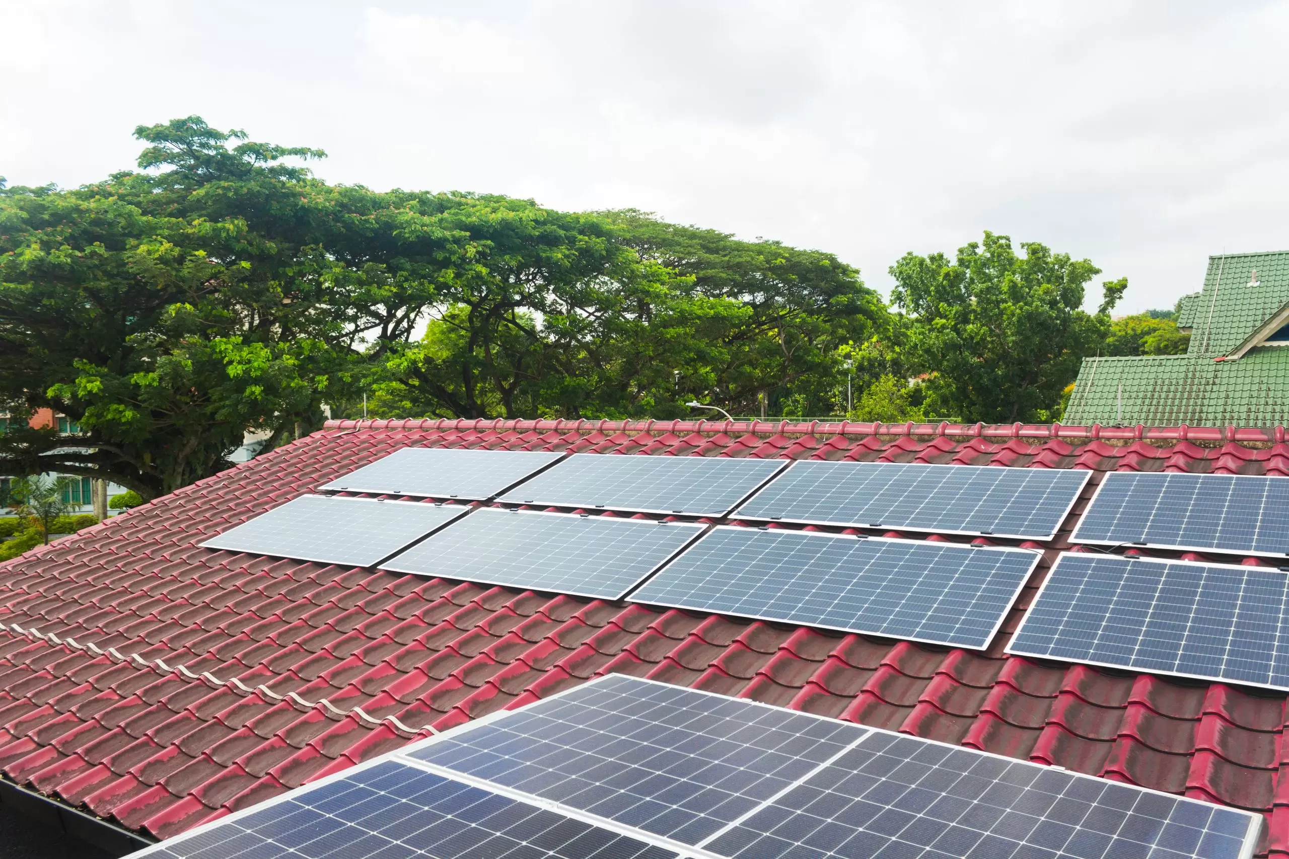 Solar power roof tiles set up on Singapore roofs